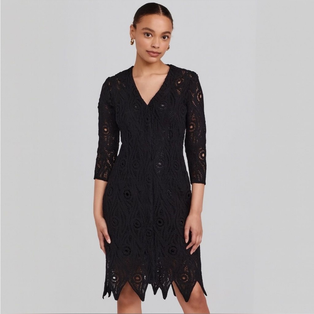 New Chloe Kristyn Kori Black Crochet Dress - Small